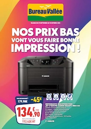 Catalogue Bureau Vallée à Montréal, avec 12 pages Prospectus Bureau Vallée à Montréal: "NOS PRIX BAS VONT VOUS FAIRE BONNE IMPRESSION !", 12} pages, 29/09/2025 - 18/10/2025