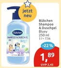 Shampoo & Duschgel Bluey im Angebot bei budni in Buchholz Shampoo & Duschgel Bluey Angebote von Bübchen bei budni Buchholz für 1,89 €