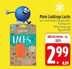 Lachs im EDEKA Prospekt Lachs von Mein Lieblings im aktuellen EDEKA Prospekt für 2,99 €