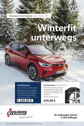 Aktueller Volkswagen Werkstatt & Auto Prospekt in Dornstadt und Umgebung, "Auf ins Wintervergnügen" mit 1 Seite, 01.01.2025 - 28.02.2025