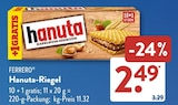 Hanuta-Riegel im ALDI SÜD Prospekt Hanuta-Riegel von Ferrero im aktuellen ALDI SÜD Prospekt für 2,49 €