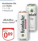 Aktuelle Krombacher Angebote bei GLOBUS in Ludwigshafen (Rhein) Aktuelles Pils Angebot bei GLOBUS in Ludwigshafen (Rhein) ab 0,89 €
