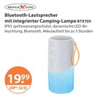Bluetooth-Lautsprecher mit integrierter Camping-Lampe BTX705 von Reflexion im aktuellen V-Markt Prospekt für 19,99 €
