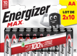 LOT DE 2X10 PILES MAX ENERGIZER - ENERGIZER - Auchan Hypermarché à Bordeaux LOT DE 2X10 PILES MAX ENERGIZER - ENERGIZER en promo chez Auchan Hypermarché Bordeaux à 10,99 €