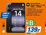 Smartphone Redmi Note 14 4G 6GB + 128GB bei expert im Husum Prospekt für 139,00 €