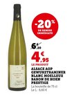 Alsace AOP Gewurztraminer Blanc Moelleux Prestige - Baron de Hoen en promo chez U Express Cesson-Sévigné à 4,95 €