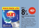 Tablettes lave-vaisselle - SUN en promo à 8,69 € chez E.Leclerc Tablettes lave-vaisselle - SUN dans le catalogue E.Leclerc