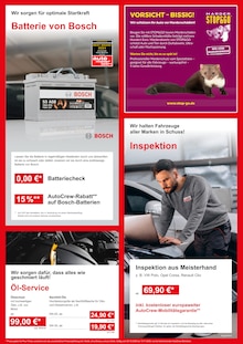 Batterie im aktuellen AutoCrew Prospekt (Chemnitz) Batterie im AutoCrew Prospekt "Herbstzeit. Bremsenzeit. Wir checken das!" mit 6 Seiten (Chemnitz)