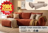 Canapé d'angle convertible Zephira - Maxi Bazar à Lamorlaye Canapé d'angle convertible Zephira en promo chez Maxi Bazar Lamorlaye à 799,99 €