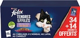 Effilé en gelée pour chat mix au cabillaud à l'agneau au lapin au carrelet - FELIX dans le catalogue Intermarché Hyper