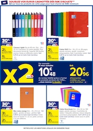 Prix et réduction Cahier dans le prospectus Carrefour en cours Offre Cahier dans le catalogue Carrefour du moment à la page 86