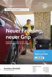 Aktueller Volkswagen Werkstatt & Auto Prospekt in Lübz und Umgebung, "Neuer Frühling, neuer Grip" mit 1 Seite, 01.03.2025 - 31.05.2025