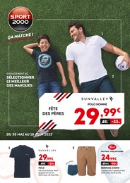 Prix et réduction Vêtements dans le prospectus Sport 2000 en cours Offre Vêtements dans le catalogue Sport 2000 du moment à la page 1
