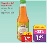 Saft oder Nektar im Angebot bei Netto Marken-Discount in Halberstadt Saft oder Nektar Angebote von Valensina bei Netto Marken-Discount Halberstadt für 1,69 €