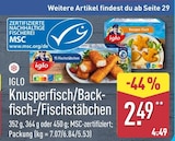 ALDI Nord Schorfheide - Knusperfisch/Backfisch-/Fischstäbchen Angebot im Prospekt Knusperfisch/Backfisch-/Fischstäbchen bei ALDI Nord im Schorfheide Prospekt für 2,49 €