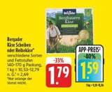 Bergbauern Käse Scheiben oder Reibekäse bei EDEKA im Steinbach Prospekt für 1,59 €