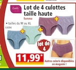 Promo Lot de 4 culottes taille haute femme à 11,99 € dans le catalogue Norma à Dombasle-sur-Meurthe