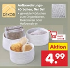 Aufbewahrungskörbchen, 3er Set Angebote von DEKOR bei Netto Marken-Discount Heilbronn für 4,99 €