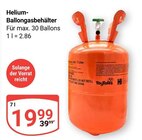 Helium-Ballongasbehälter im Angebot bei GLOBUS in Siegen Helium-Ballongasbehälter Angebote bei GLOBUS Siegen für 19,99 €
