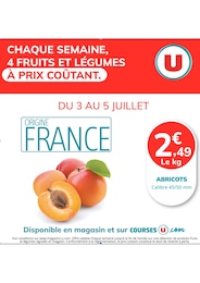Prospectus U Express à Barbotan les Thermes: «CHAQUE SEMAINE, 4 FRUITS ET LÉGUMES À PRIX COÛTANT» ,  page, du 03/07/2025 au 05/07/2025