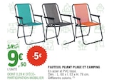 Fauteuil pliant plage et camping - E.Leclerc Fauteuil pliant plage et camping à 9,50 € dans le catalogue E.Leclerc