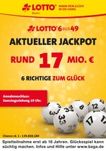 LOTTO Bayern Prospekt "Aktueller Jackpot rund 17 Mio. €", 2 Seiten, für Herrsching, 03.04.2020 - 04.04.2020 LOTTO Bayern Prospekt "Aktueller Jackpot rund 17 Mio. €", 2 Seiten, für Herrsching, 03.04.2020 - 04.04.2020