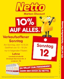 Netto Marken-Discount Lohne (Oldenburg) Prospekt "10% auf ALLES" mit 2 Seiten