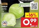 Weißkohl für 0,99 € bei Netto Marken-Discount im Angebot Weißkohl im aktuellen Netto Marken-Discount Prospekt