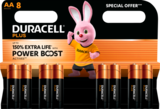 LOT DE 8 PILES PLUS - DURACELL - Auchan Supermarché à Grenoble LOT DE 8 PILES PLUS - DURACELL en promo chez Auchan Supermarché Grenoble à 5,93 €