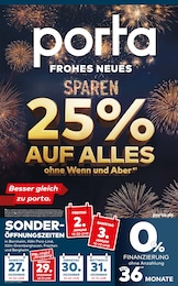 porta Möbel Prospekt: "FROHES NEUES SPAREN!", 4 Seiten, 27.12.2025 - 03.01.2026