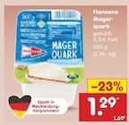 Magerquark im Netto Marken-Discount Prospekt Magerquark von Hansano im aktuellen Netto Marken-Discount Prospekt für 1,29 €