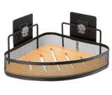 Étagère d'angle métal et plateau en bambou en promo chez Maxi Bazar Créteil à 10,39 €