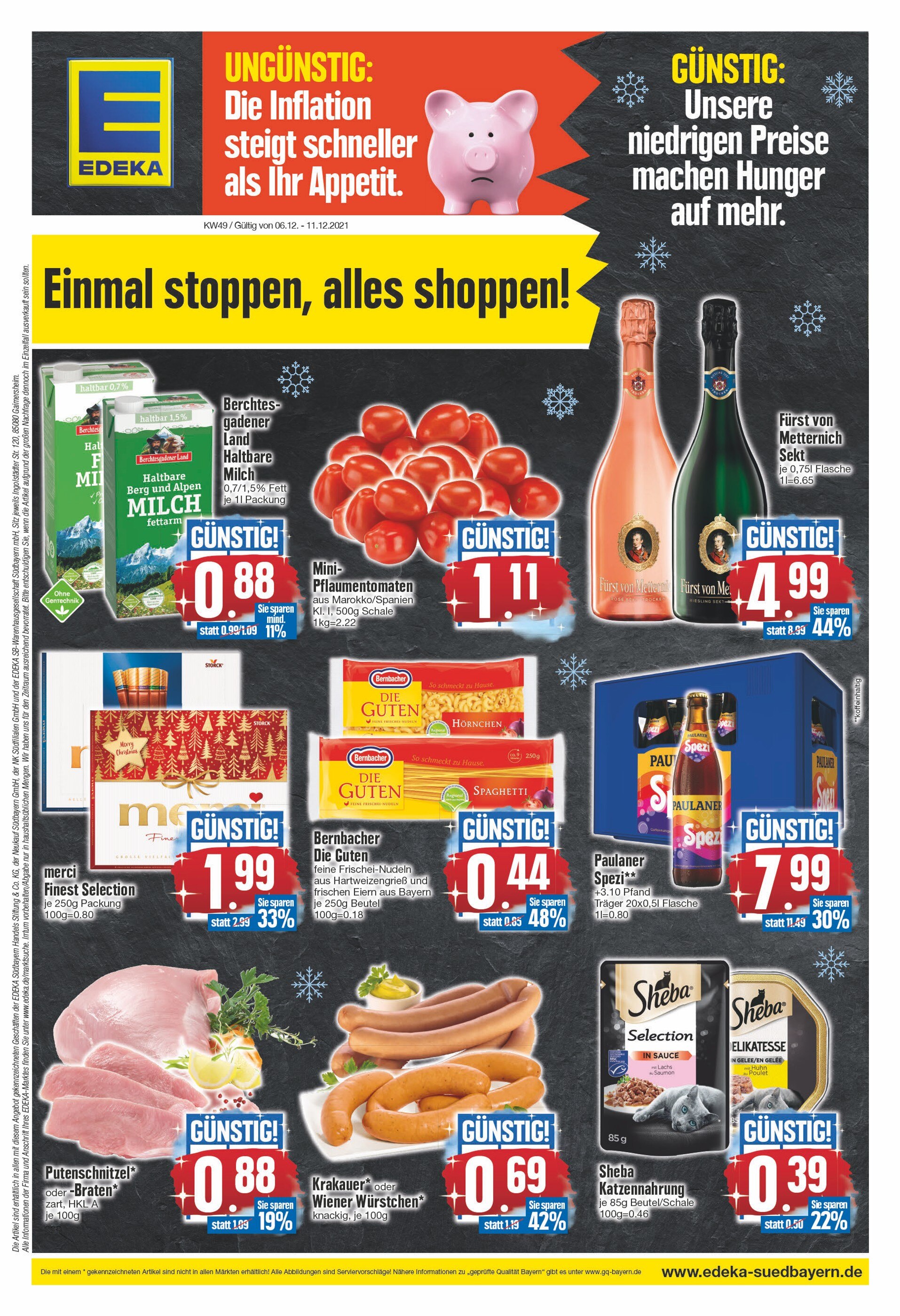 EDEKA Prospekt für Marktoberdorf mit 20 Seiten EDEKA Prospekt für Marktoberdorf: "Einmal stoppen, alles shoppen!", 20 Seiten, 06.12.2021 - 11.12.2021