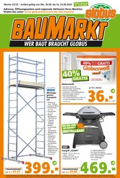 Globus-Baumarkt Prospekt für Frankfurt mit 15 Seiten Globus-Baumarkt Prospekt für Frankfurt: "WER BAUT BRAUCHT GLOBUS", 15 Seiten, 19.06.2022 - 25.06.2022