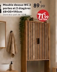 Meuble dessus WC 2 portes et 2 étagères en promo chez Maxi Bazar Meuble dessus WC 2 portes et 2 étagères dans le catalogue Maxi Bazar