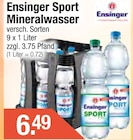 Mineralwasser im Getränke City Prospekt Sport Mineralwasser von Ensinger im aktuellen Getränke City Prospekt für 6,49 €