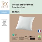 Oreiller anti-acariens - TEX HOME - Carrefour à Saint-Denis Oreiller anti-acariens - TEX HOME en promo chez Carrefour Saint-Denis à 12,99 €