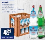 Mineralwasser im Angebot bei Getränkewelt in Essen Mineralwasser Angebote von Kastell bei Getränkewelt Essen für 4,29 €