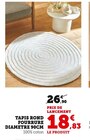 Tapis rond fourrure diamètre 90cm - Super U à Toulouse Tapis rond fourrure diamètre 90cm en promo chez Super U Toulouse à 18,83 €