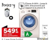 Lave-linge Hublot FFD11489SVFR - Whirlpool en promo chez But Lave-linge Hublot FFD11489SVFR - Whirlpool dans le catalogue But