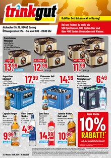 Franziskaner im aktuellen Trinkgut Prospekt (Augsburg) Franziskaner im Trinkgut Prospekt "Größter Getränkemarkt in Dasing!" mit 4 Seiten (Augsburg)
