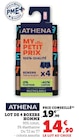 Lot de 4 boxers homme - ATHENA en promo chez Super U Clermont-Ferrand à 14,90 €