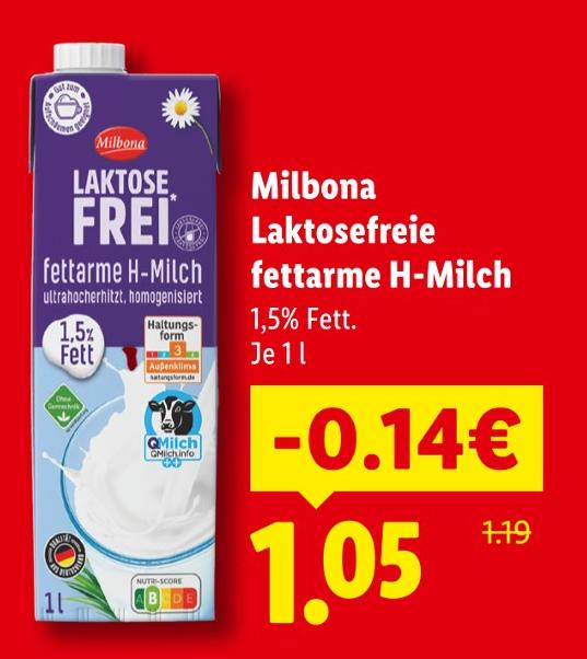 Laktosefreie fettarme H-Milch