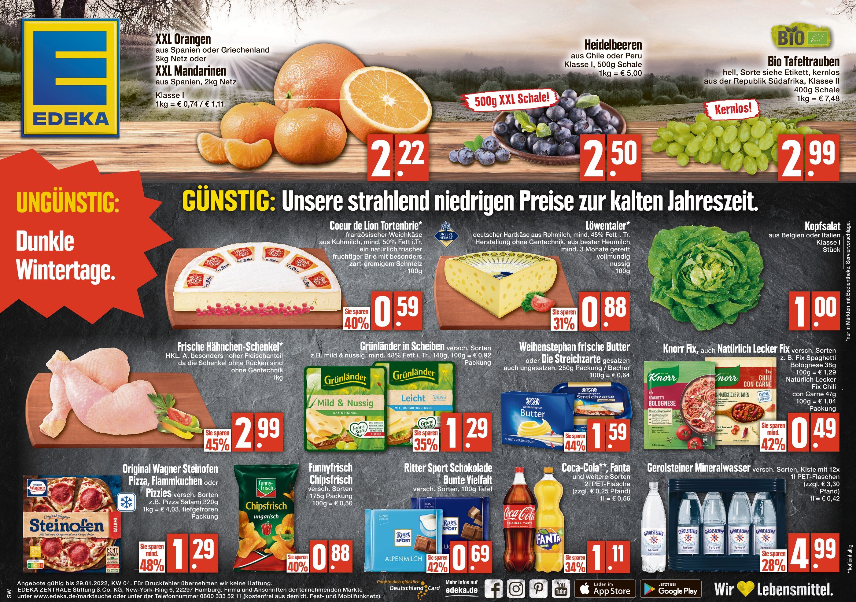 EDEKA Prospekt für Heidenheim mit 1 Seite EDEKA Prospekt für Heidenheim: "Top Angebote", 1 Seite, 27.01.2022 - 29.01.2022