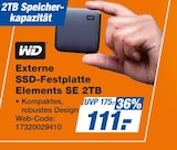 Externe SSD-Festplatte Elements SE 2TB im Angebot bei expert in Albstadt Externe SSD-Festplatte Elements SE 2TB Angebote von WD bei expert Albstadt für 111,00 €
