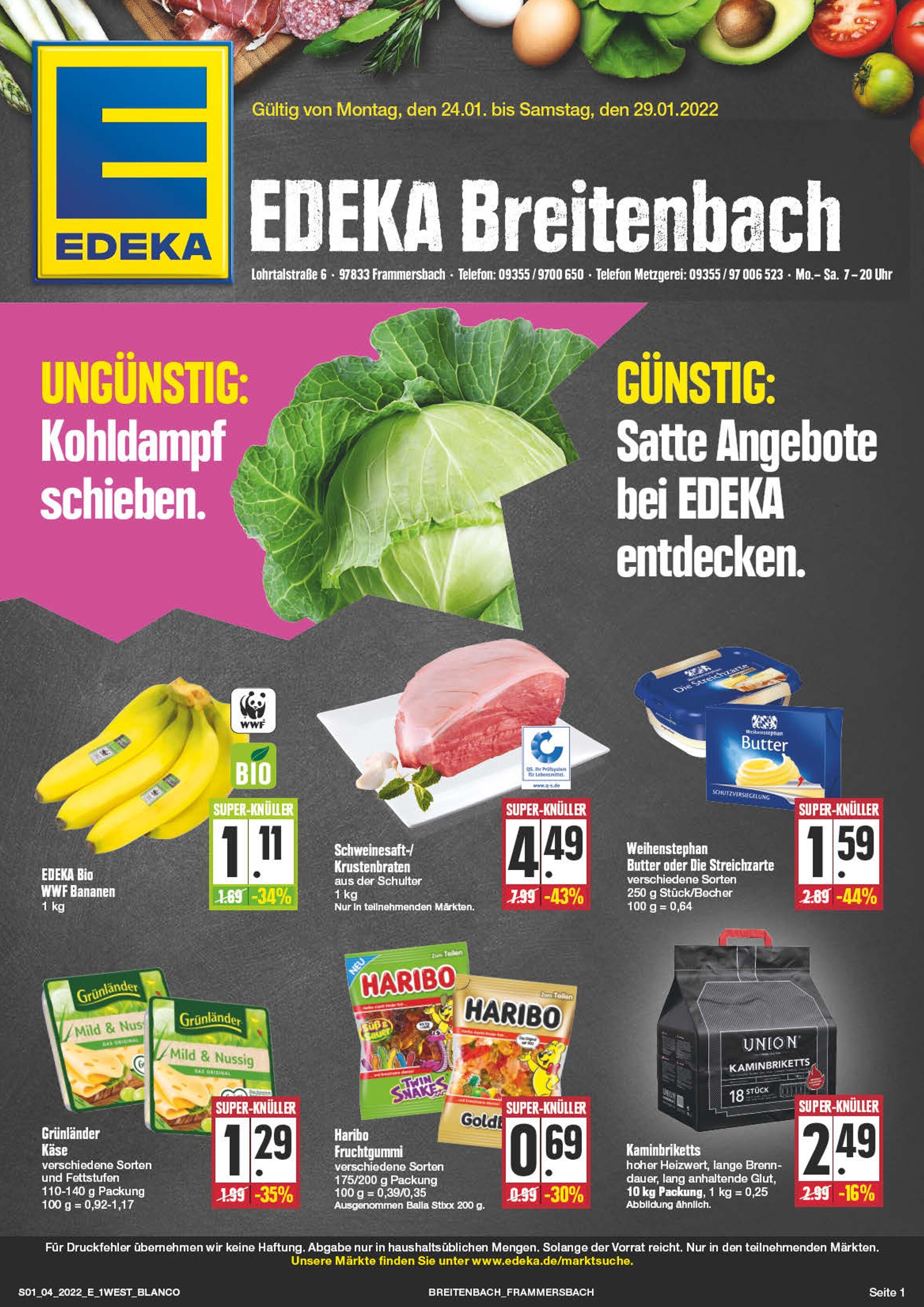 EDEKA Prospekt für Flörsbachtal mit 24 Seiten EDEKA Prospekt für Flörsbachtal: "Top Angebote!", 24 Seiten, 24.01.2022 - 29.01.2022