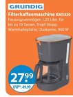 Filterkaffeemaschine KM5320 von Grundig im aktuellen V-Markt Prospekt für 27,99 €