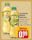 Apfel Schorle oder Zitrone im Angebot bei REWE in Wolfsburg Apfel Schorle oder Zitrone Angebote von Gerolsteiner bei REWE Wolfsburg für 0,99 €