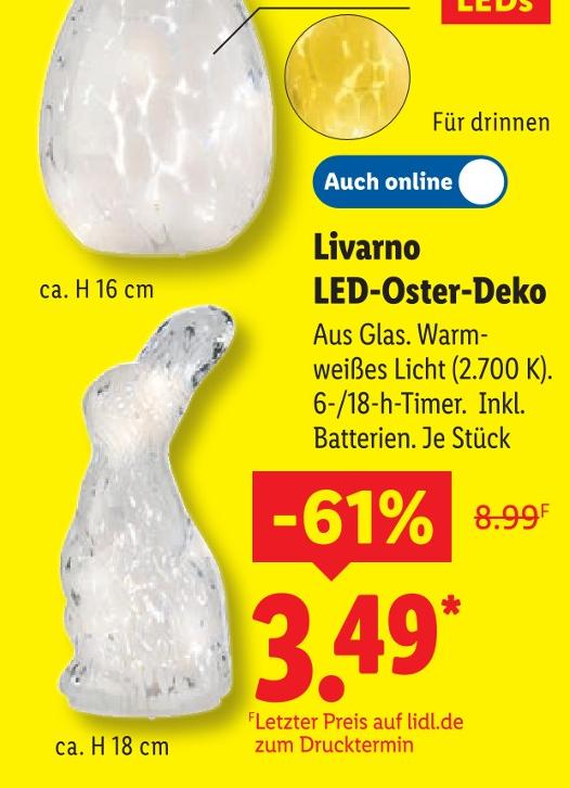 LED-Oster-Deko Hase
