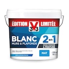 Peinture V33 murs et plafonds sous-couche intégrée 2 en 1 blanc mat 10L - V33 en promo chez Décor Discount Peinture V33 murs et plafonds sous-couche intégrée 2 en 1 blanc mat 10L - V33 dans le catalogue Décor Discount